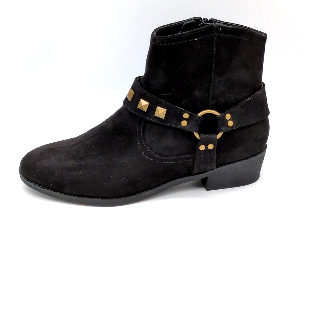Life Stride Boots Womens Jackson‎ Black 8.5 Western Ankle Shoe Studded Side Zip